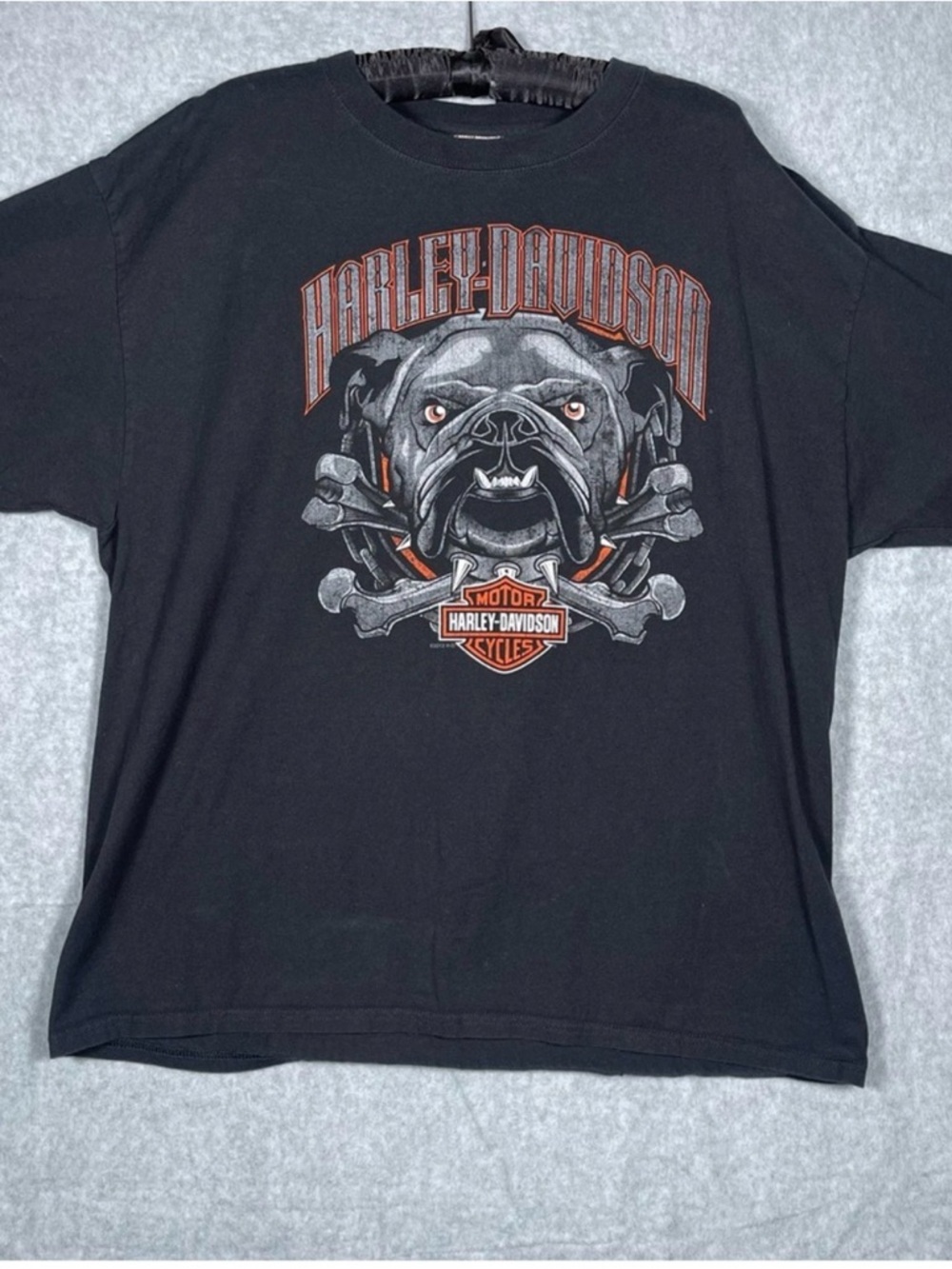 Harley Davidson World Oklahoma City Bulldog Biker Black T-Shirt
Men's Size XL